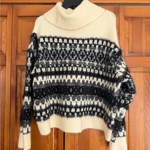 NWT -  Black and Cream Turtleneck Sweater